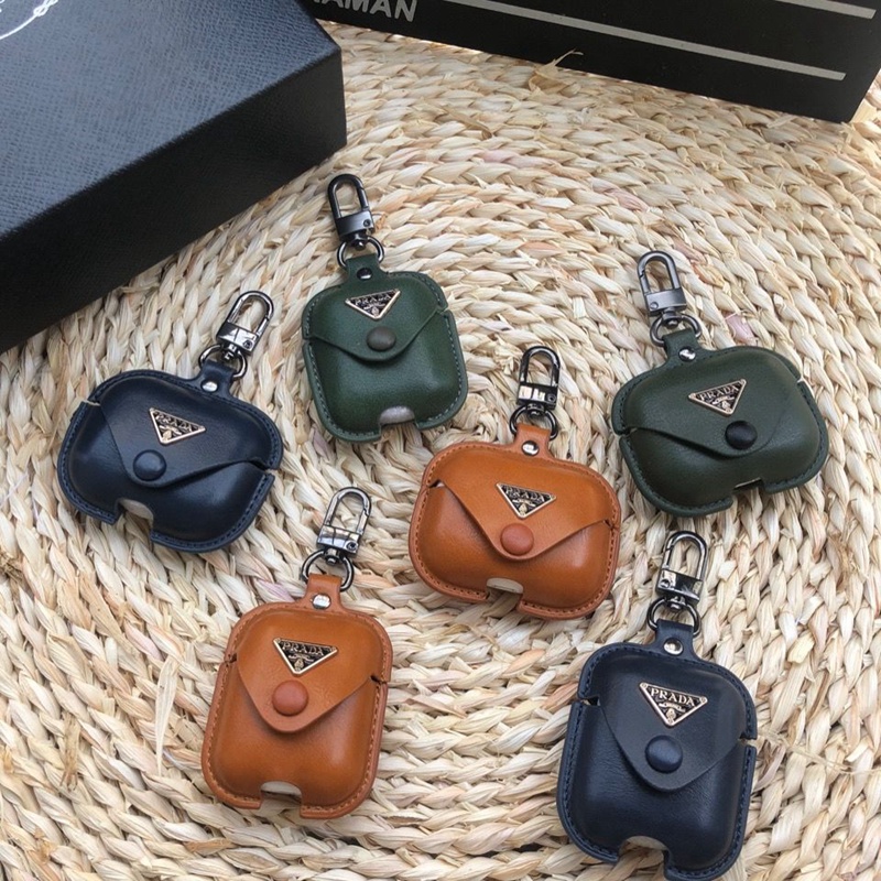 PRADA プラダ ブランド airpods 3/2/1/proケース かわいい レザー おまけつき カラビナ付き バッグ型