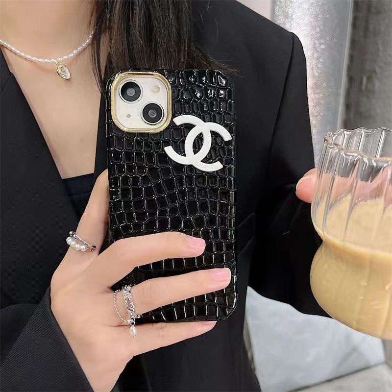 CHANEL ハイブランド シャネル iPhone 14/14 Pro/14 Pro Max/14 Plusケース 韓国風 ジャケット型 ワニ モノグラム レザー