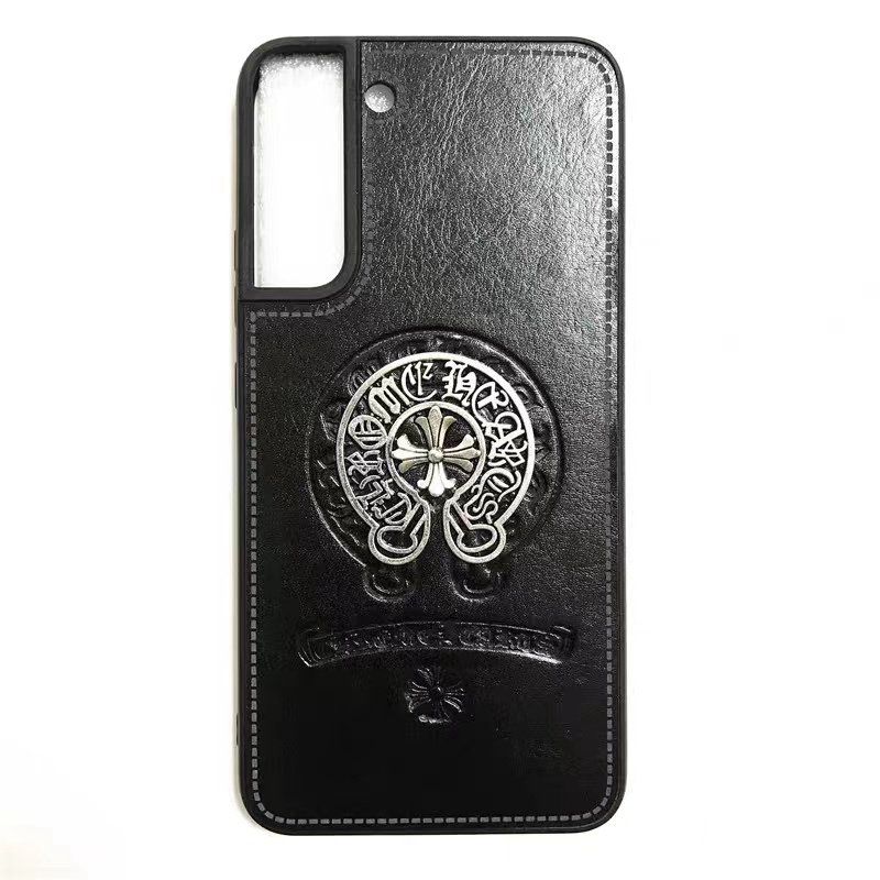 chrome hearts galaxy s23+ultraケース お洒落クロムハーツ革モノグラム 韓国風 ブランド ギャラクシーs23/s23プラス/s23ウルトラ男女