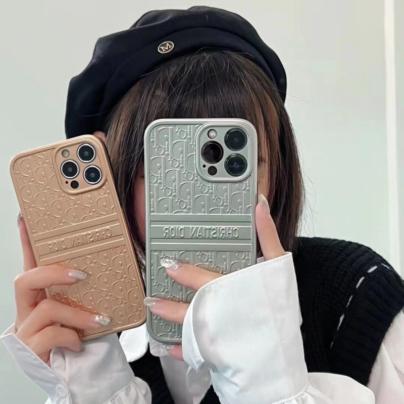 ディオール ブランド iphone13 pro/13 pro maxケース かわいい ジャケット型 DIOR 浮彫風 モノグラム シリコン