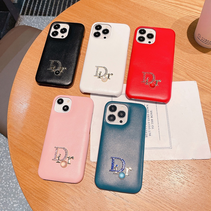 DIOR ブランド ディオール iPhone SE3/13/13 Pro/13 Pro Maxケース かわいい レザー モノグラム きらきら