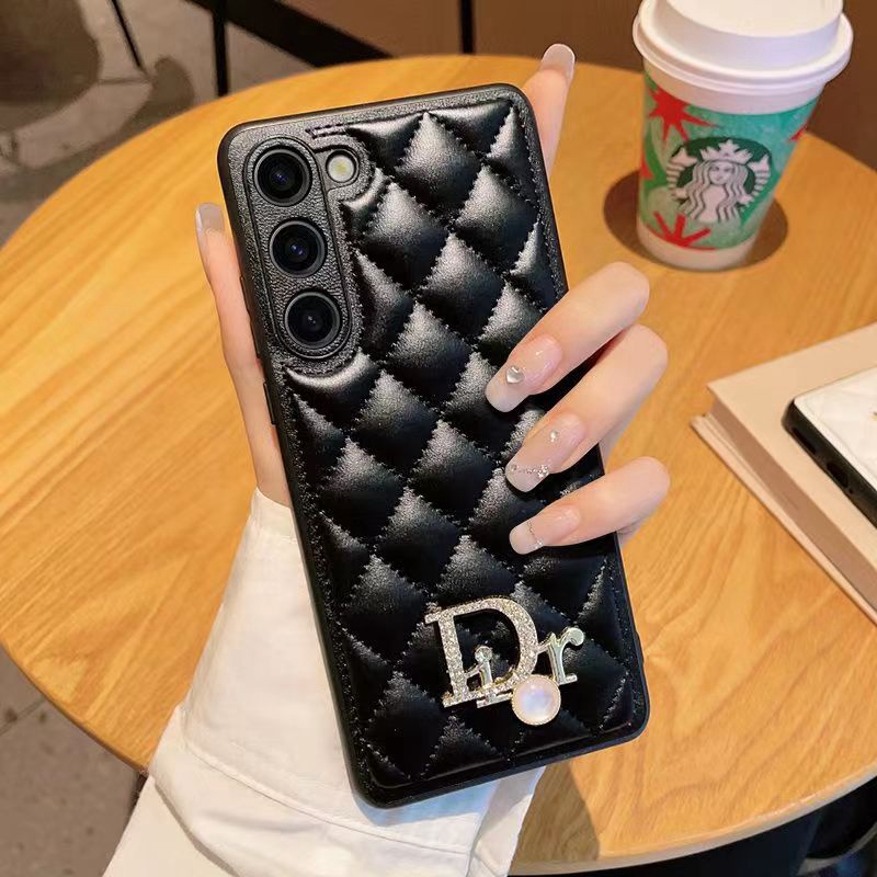 dior galaxy s23+ultraケース ブランド ディオール キラキラ革モノグラム ジャケット ギャラクシー セレブ愛用