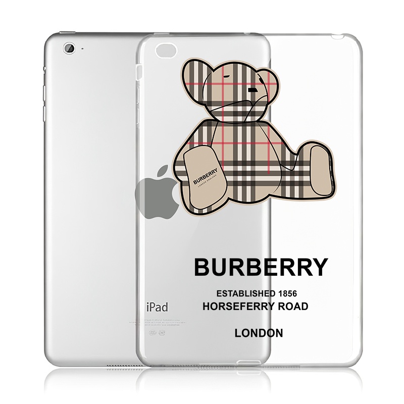 バーバリー/BURBERRY ブランド ipad air 5/4/mini 6/9/pro 2021ケース 安い クリア 熊柄 ペンスロット付  シリコン製