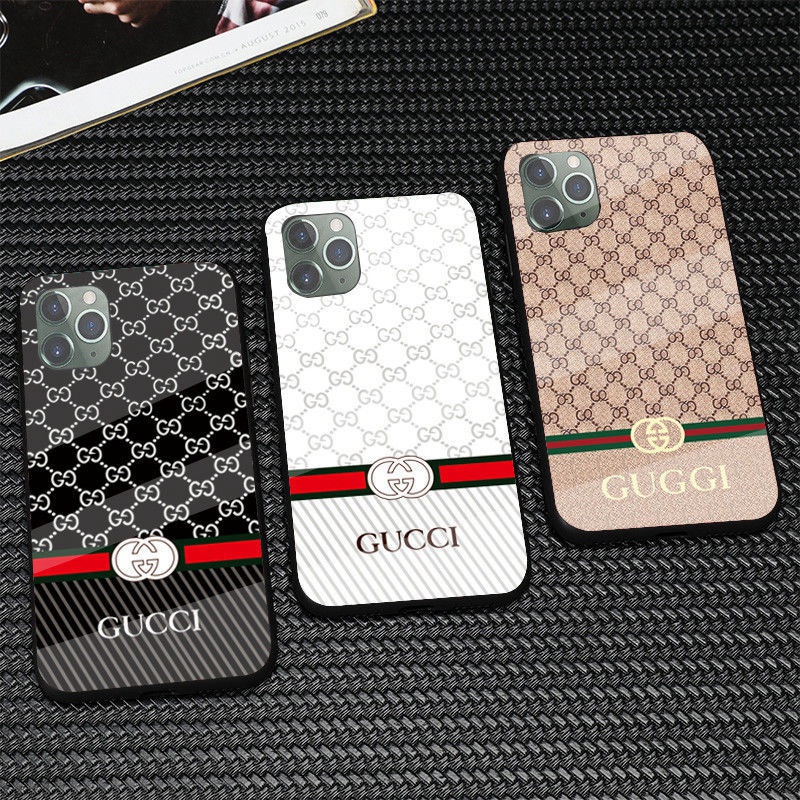 GUCCI ハイブランド iphone 13/13 pro/13 mini/13 pro maxケース グッチ 全機種対応 背面硝子 縞 ミツバチ柄