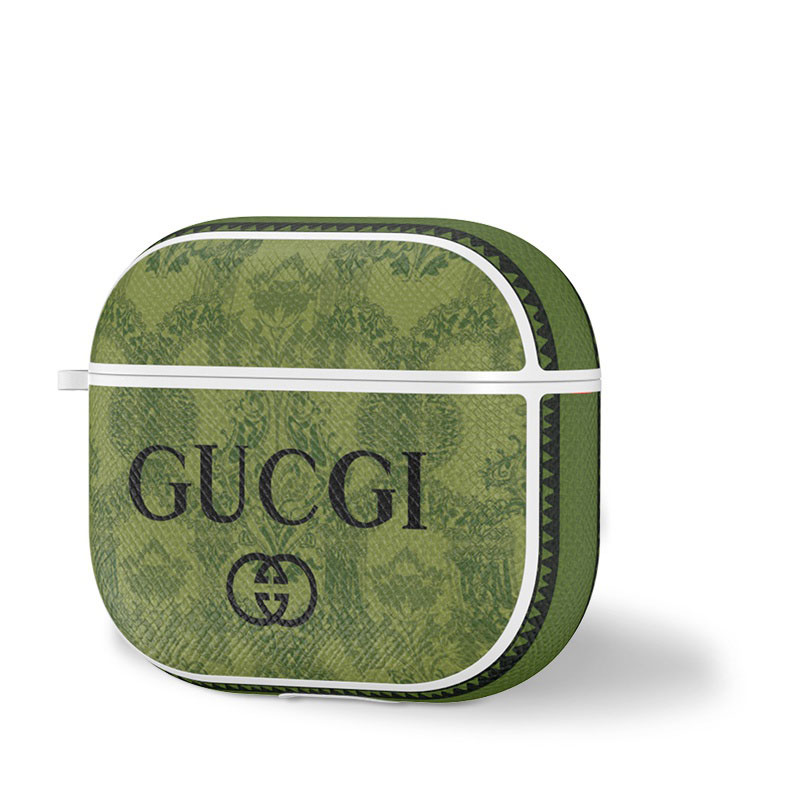 GUCCI ハイブランド Airpods 3/2/1/proケース 紛失防止 レザー製 モノグラム柄 カラビナ付きメンズ