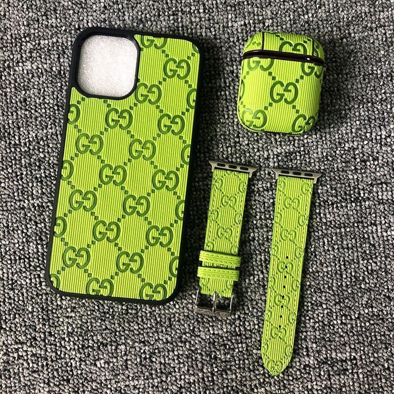 Gucci ブランド iphone se3/13/13 pro/13 pro max/13 miniケース おしゃれ グッチ 3点セット AirPods3/2/1/proケース