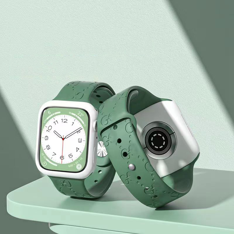 グッチgucciアップルウォッチ8/se2/ultraハンド芸能人モノグラム シリコン ブランドapple watch腕時計