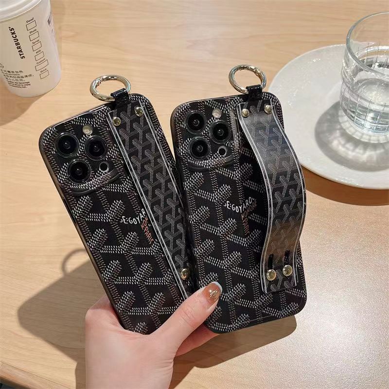 Goyard ブランド ゴヤール iphone14/14 pro/14 pro maxケース 韓国風 モノグラム Y柄 ハンドバンド付