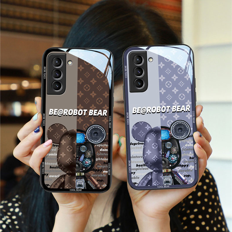 Be@Rbrick/LV ルイヴィトン/ベアブリック ブランド Iphone 14 Plus/14 Pro Maxケース オシャレ モノグラム 熊柄 Galaxy S22+/S22 Ultraカバー ジャケット型 全機種対応 芸能人愛用 レディーズ