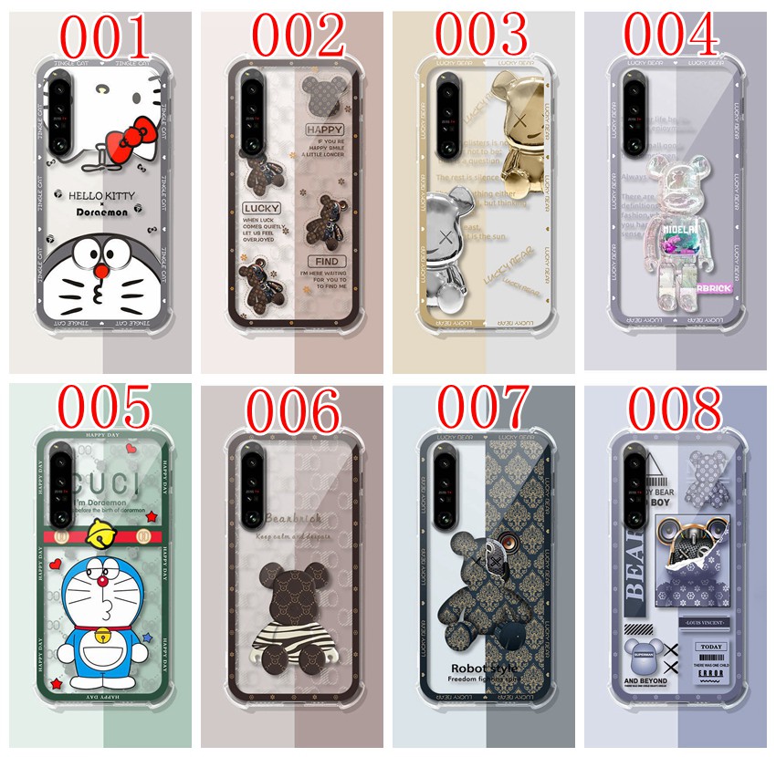 KAWS ブランド Iphone14 Pro Max 14 Plusケース 韓国風 クリアケース 安い Gucci モノグラム Galaxy A23 5G/S22+Ultraケース 熊 Be@Rbrick ドラえもん ハローキティ柄 全機種対応 CELINE Xperia5ivカバー レディース