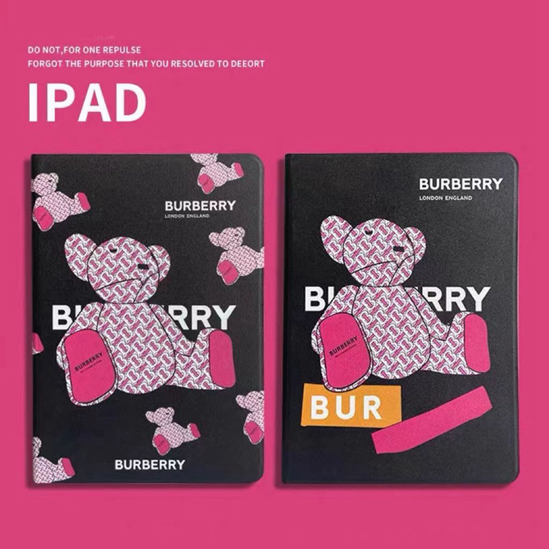 BURBERRY ブランド iPad 10/Pro2022ケース 全機種対応 熊柄 バーバリー 手帳型 ぬいぐるみ激安スタンド付き モノグラム