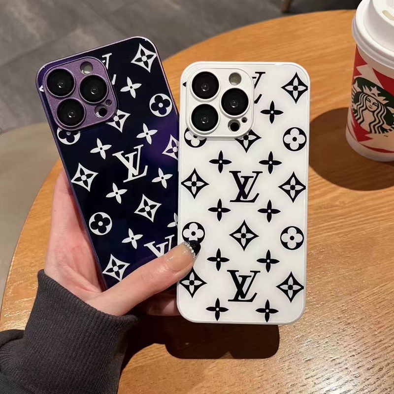 LV/ルイヴィトン Chanel/シャネル ハイブランド iPhone 14/14 pro/14 pro maxケース 韓国風 鏡面ガラス型 ジャケット型 黒白 男女