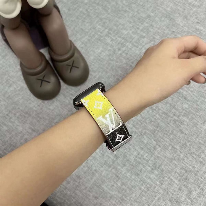 lvヴィトン アップルウォッチ8/se2/ultra/7バンド 革モノグラム彩色ハイブランドapple watch ultra芸能人ベルド腕時計 調節可能