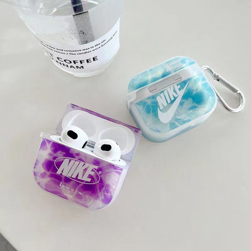 nikeブランドairpods pro2/3ケース ナイキ クリア カラビナ スウッシュ エアーポッズ プロ2/3 保護 落下防止