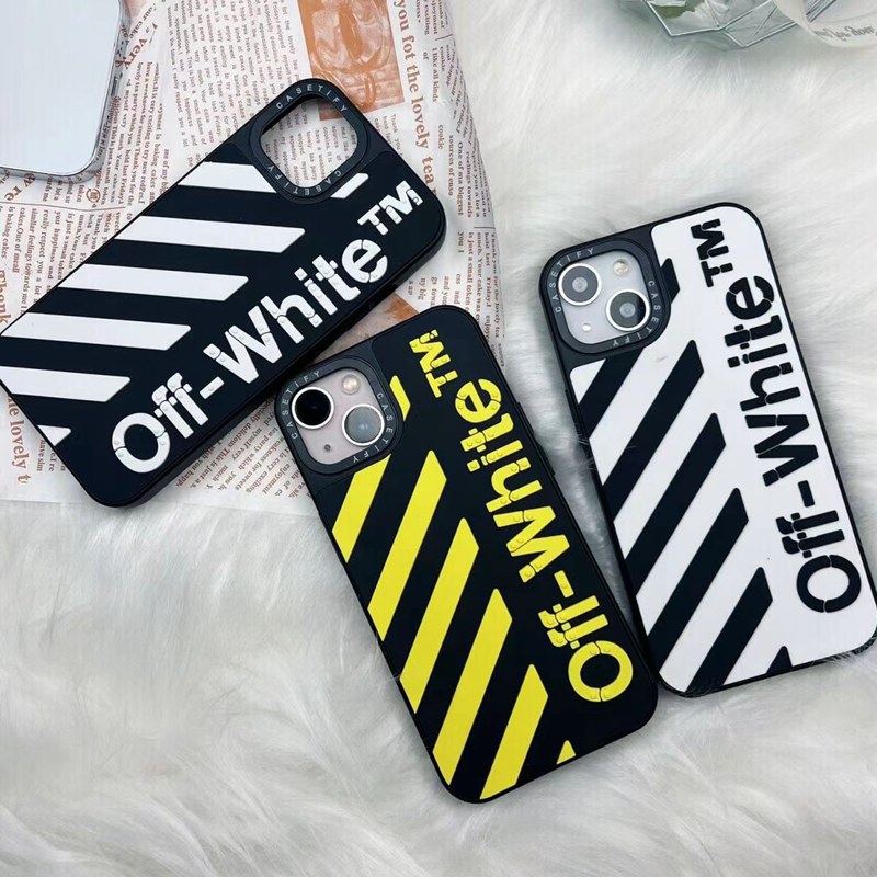 Off-White ブランド オフホワイト iphone14/14pro/14 pro max/14 plusケース モノグラム 矢印柄 ジャケット型 シリコン