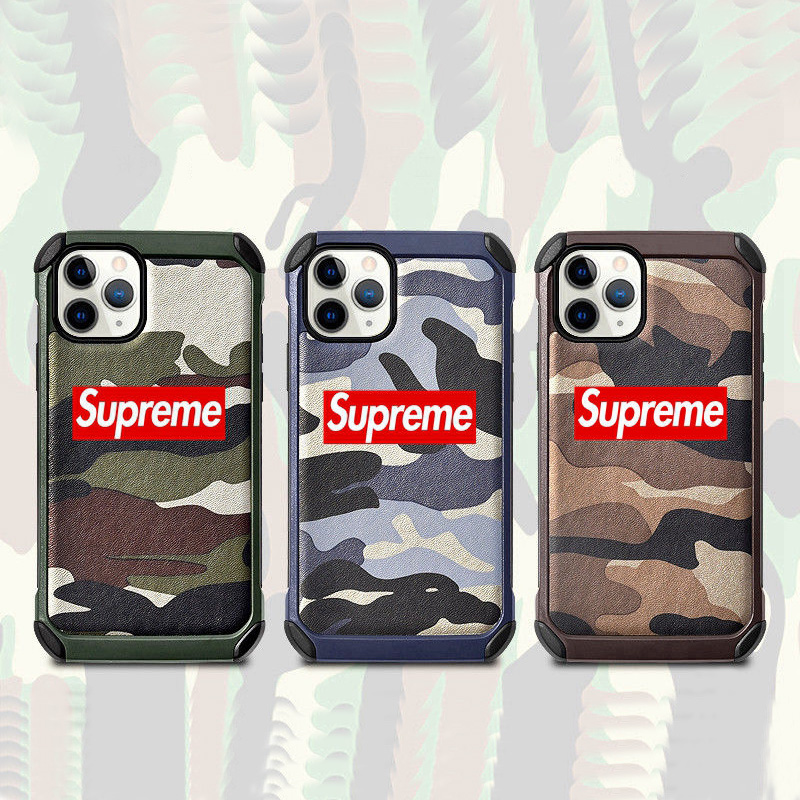 SUPREME ハイブランド Iphone 13/13 Pro/13 Mini/13 Pro Maxケース シュプリーム 芸能人愛用 迷彩色 全面保護