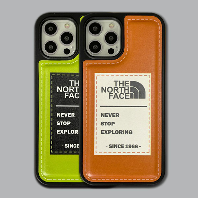 THE NORTH FACE  ブランド iphone 13 pro/13 pro max/13 miniケース オシャレ レザー風 ザノースフェイス 芸能人愛用