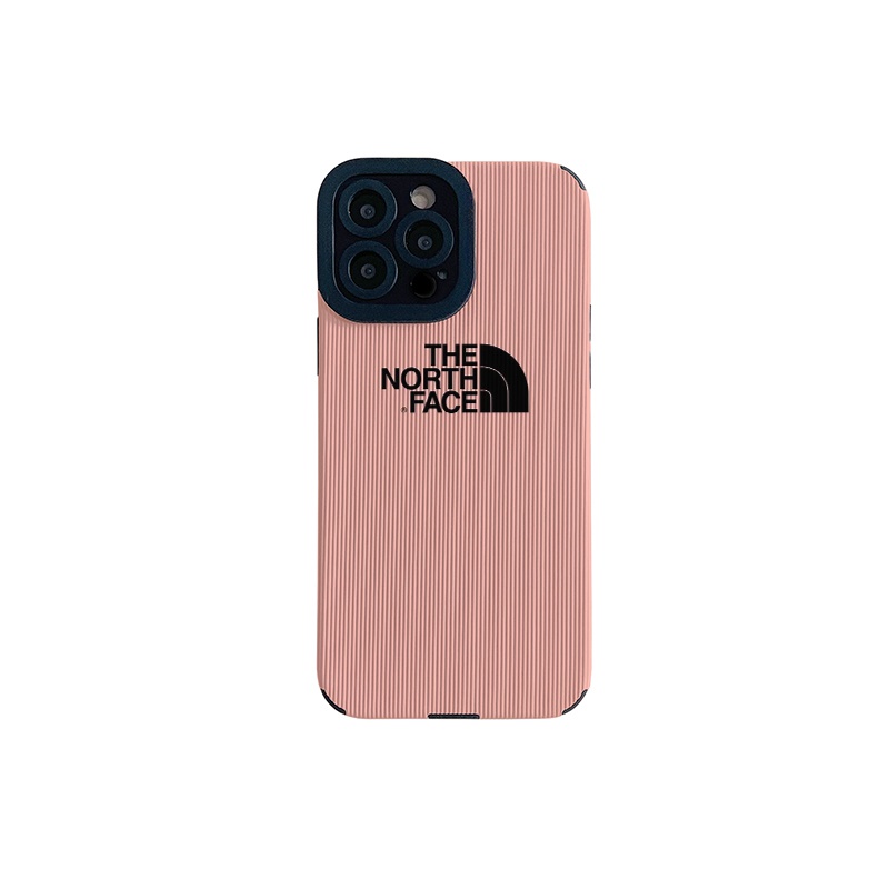 THE NORTH FACE ザノースフェイス ブランド iPhone 14 pro max plusケース 韓国風 コードゥロイ柄 モノグラム ピンク色 保護