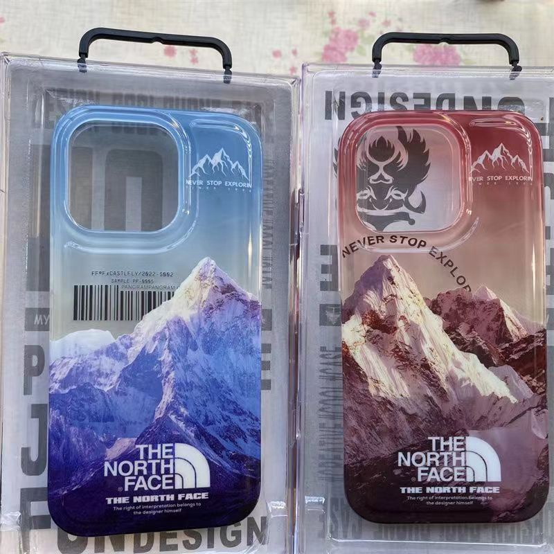 the north face iphone14pro max/14plusケース ザノースフェイス月球クリア雪山 芸能人愛用 モノグラム ブランド アイフォン14プロ マックス